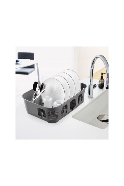 Jumbo Gray Plastic Dish Rack 38x28.5x11.5cm