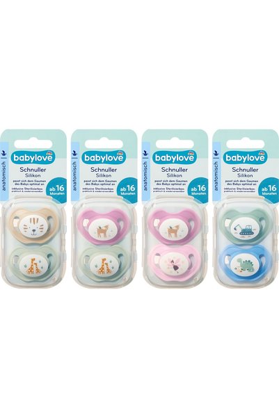 Babylove Suzetă anatomică de silicon 16 luni, 2 buc