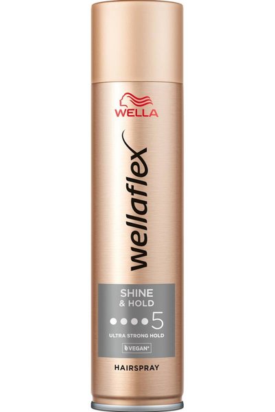 wellaflex Fixativ pentru păr Shiny Hold cu fixare ultra puternică, 250 ml