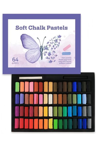 EXCEFORE Soft Chalk Pastels Set of 64 Colors, Non Toxic Art Supplies, Suitabl...