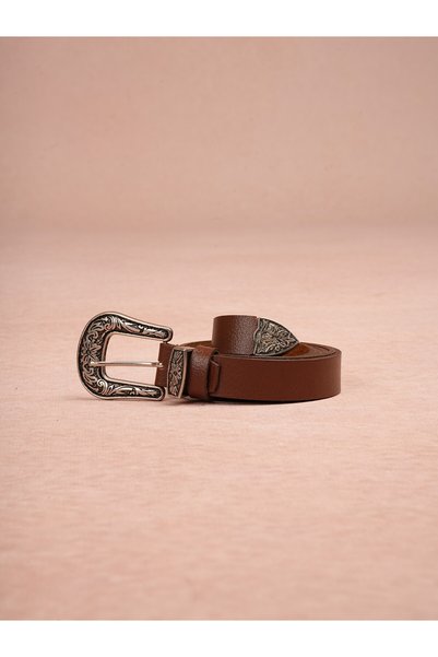 PAREZ 100% Genuine Leather Belt with Silver Buckle