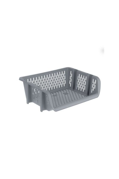 Jumbo Cos de Depozitate cu Deschidere Stivuibil Gri 39x30.5x13cm