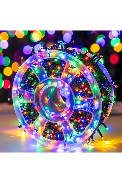 RXH Instalație LED de Crăciun Tip Rolă, 50 m, 240 LED-uri Crystal, Multicolor...
