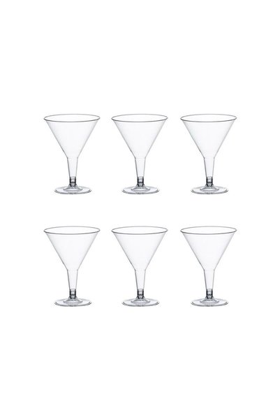 Jumbo Set Pahare Reutilizabile din Plastic Transparent pentru Martini 215ml -...