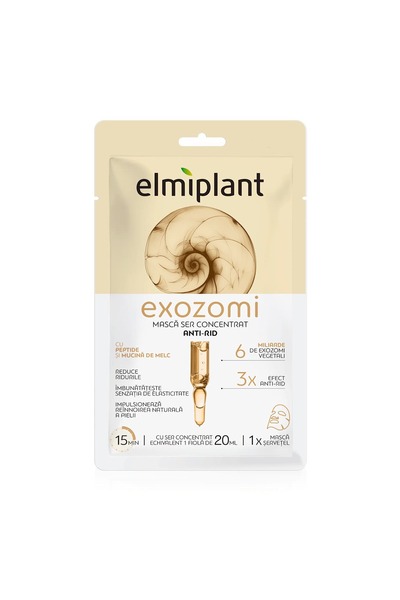 ELMIPLANT Mască șervețel cu ser concentrat anti-rid cu exozomi, 1 buc