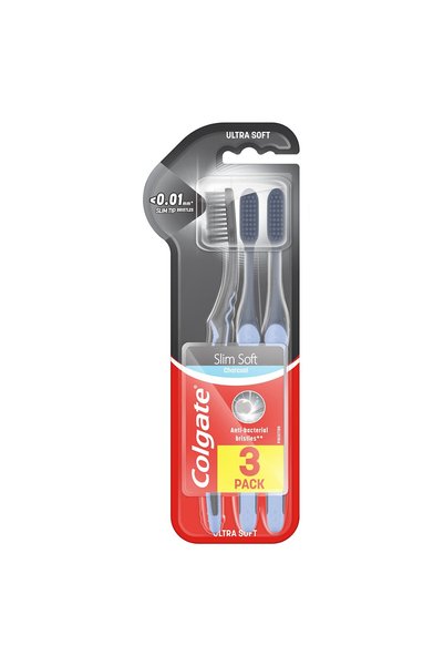 Colgate Perie de dinti Slim Soft Charcoal, 3 buc