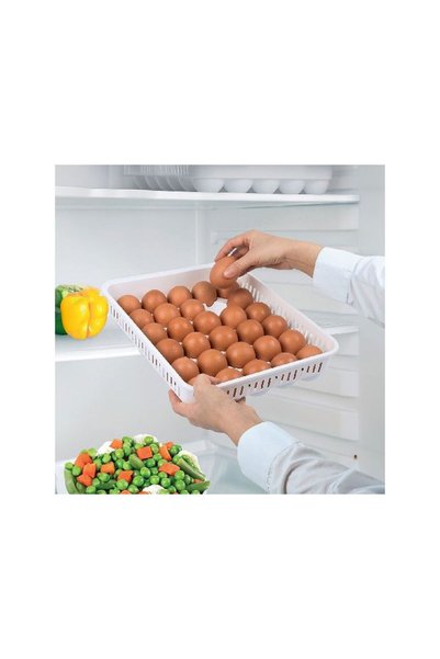 Jumbo Cofraj din Plastic Alb cu Capac pentru 30 de Oua 27.5x32x7.7cm