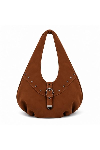 SHIKIRTI BAG STORE Голяма дамска чанта тип  "хобо " за рамо с метални скоби, ...