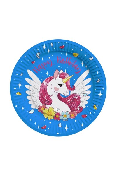 Baloane Vesele Set 10 Farfurii Zi De Nastere Cu Unicorn – 23 cm