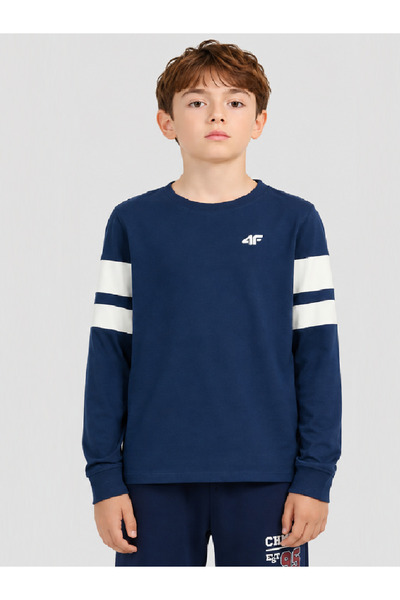 4F Tricou M641 pentru băieți - Bluză cu mânecă scurtă și guler rotund - Îmbră...