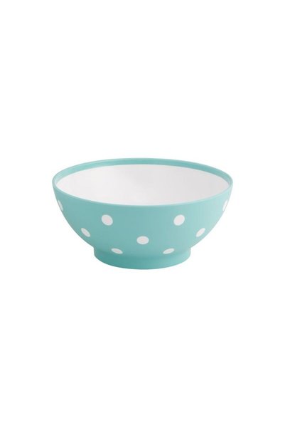 Jumbo Matte Green Plastic Bowl with Polka Dots 750ml