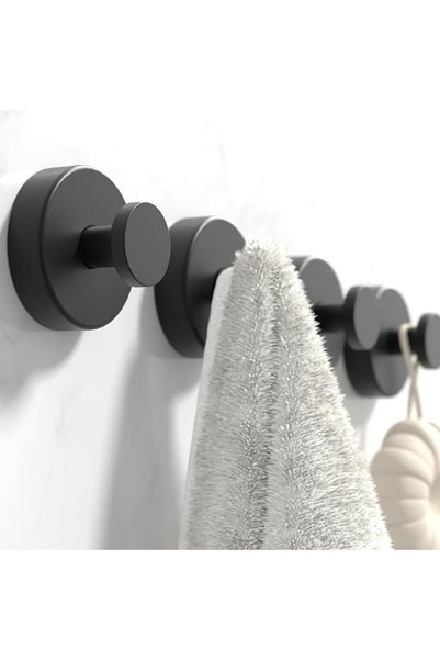 GENERAL Stainless Steel Traceless Wall Hooks, 4 Pcs- 3M Adhesive Towel Hooks,...
