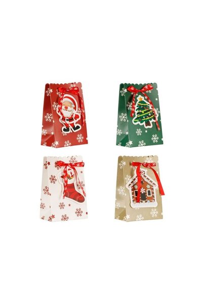 Jumbo Pungi pentru Dulciuri de Craciun din Carton cu Imagini Colorate 17x7.6x...