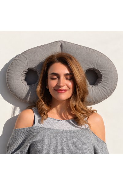 moonzy - minimalist & cozy Oval Double Hole Ear Protection Pillow – Lying Pat...