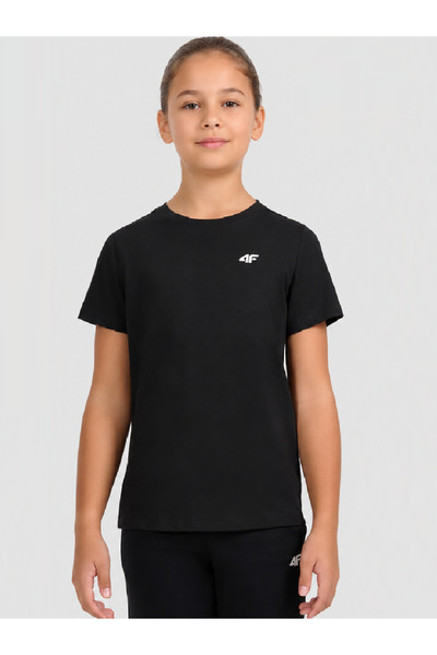 4F Tricou F3601 pentru fete - Bluză cu mânecă scurtă și guler rotund - Îmbrăcăminte casual de zi cu zi - Articole vestimentare de zi cu zi