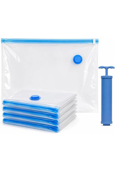 AOMIGE Vacuum Storage Bags 5 Pack Large 80 x 60 cm, Space Saver Compression B...