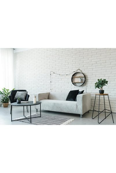 Generic Klippan 2 Seater Sofa Cover - Grey Velvet Slipcover, Classic Style, W...