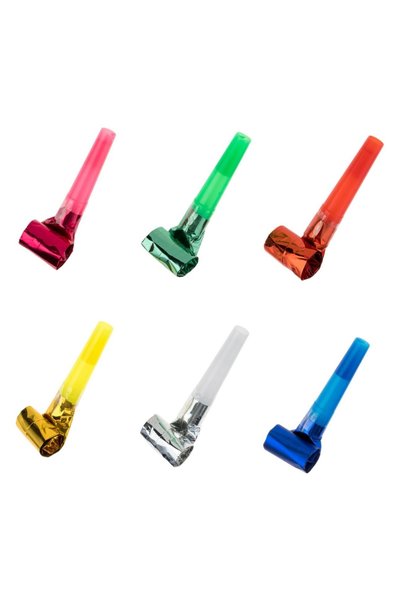 Baloane Vesele Set 6 Suflători Petrecere Metalizate Multicolore – 6 cm