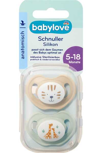Babylove Suzete anatomice de silicon 5-18 luni, 2 buc