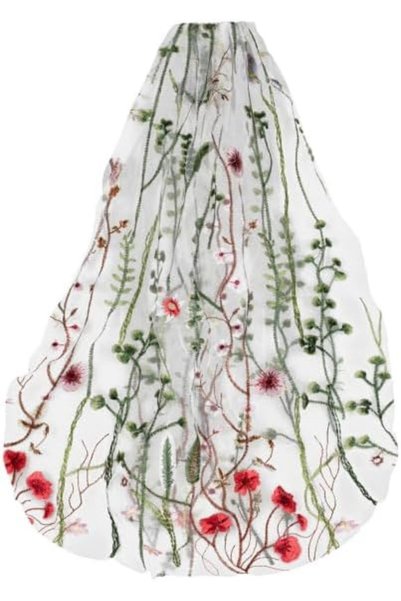 Generic Embroidered Floral Hen Party Veil