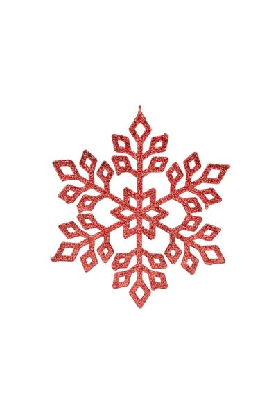 Jumbo Ornament Brad de Craciun Fulg Glitter Rosu 15cm