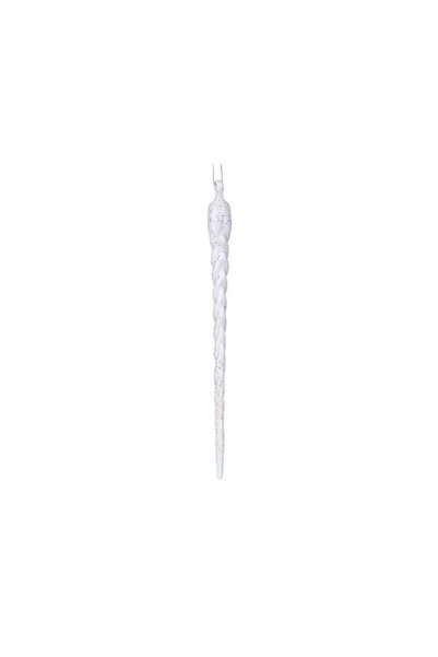 Jumbo Ornament Brad de Craciun Turture Alb Glitter 23cm