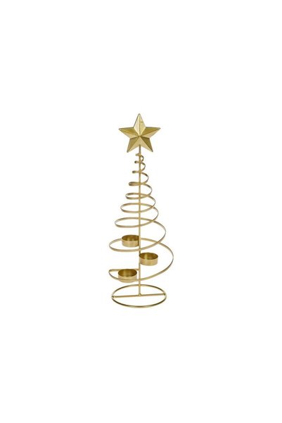Jumbo Suport Decorativ Metalic Auriu Spiralat pentru Lumanari tip Pastila cu ...