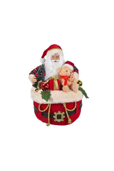 Jumbo Figurina Realista Mos Craciun in Sac cu Cadouri 26x26x35cm