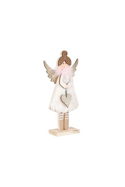 Jumbo Decoratiune de Craciun Inger Blana Alba 9x4.5x19cm