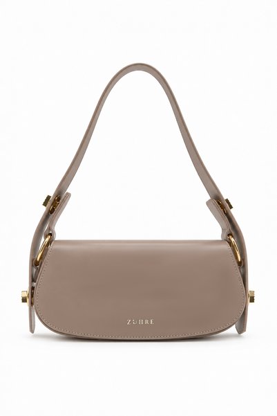 Zühre Buckled flap baguette mink bag 0068