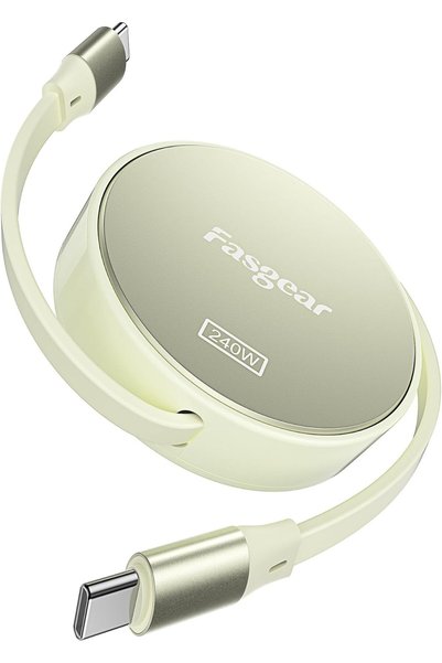 Generic كابل USB C إلى USB C قابل للسحب بقوة 240 واط (3.3 قدم، ذهبي)