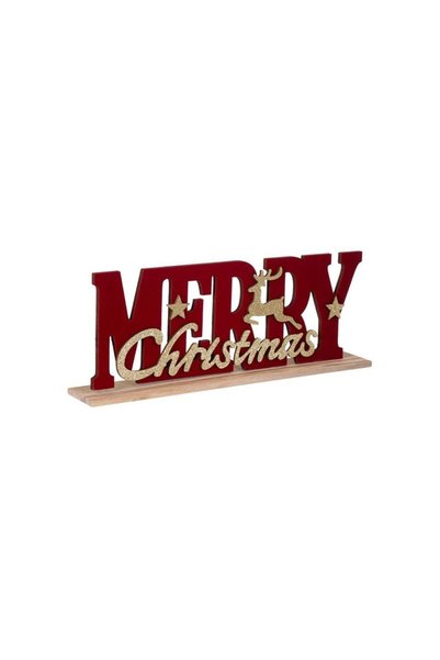 Jumbo Decoratiune de Craciun din lemn Merry Christmas Cerb 30cm