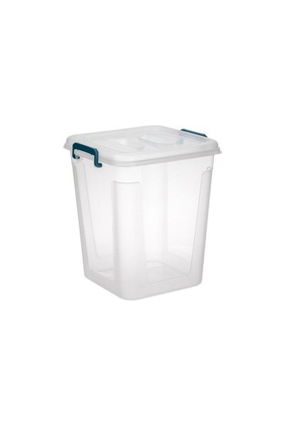 Jumbo Cutie de Depozitare Transparenta cu Capac & Manere Petrol 15L