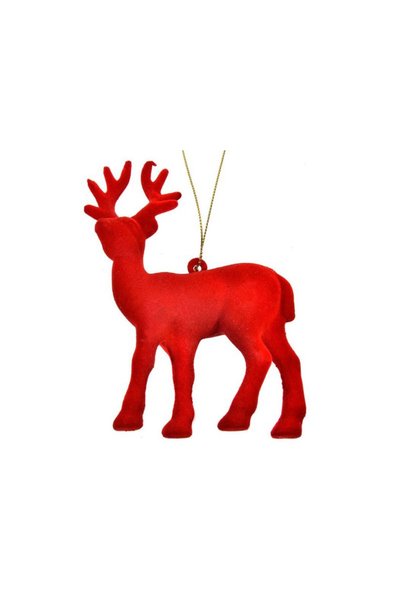 Jumbo Ornament Brad de Craciun Cerb Rosu Glitter 13cm