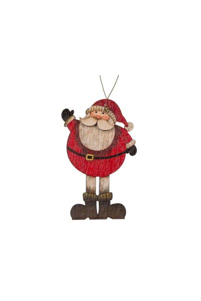 Jumbo Ornament Brad de Craciun Vintage Mos Craciun din Lemn 11cm