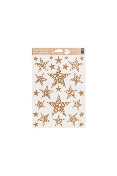 Jumbo Autocolante Decorative de Craciun Stele Glitter Bronz