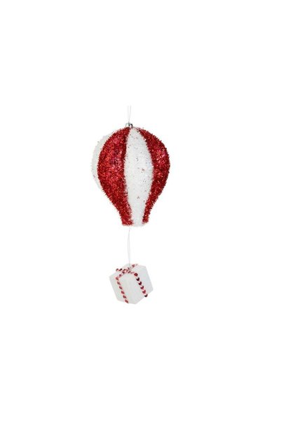Jumbo Ornament Brad de Craciun Balon de Aer Rosu Alb din Spuma cu Cadou Tinse...