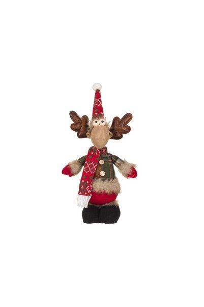 Jumbo Figurina Decorativa de Craciun Ren cu Caciula 40cm