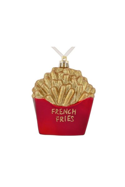 Jumbo Ornament Brad de Craciun 3D in Forma de Cartofi Prajiti cu Glitter Auri...