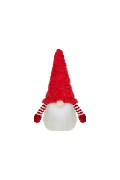 Jumbo Figurina Decorativa de Craciun Gnome cu Caciula de Blana Gri & Rosie 18cm