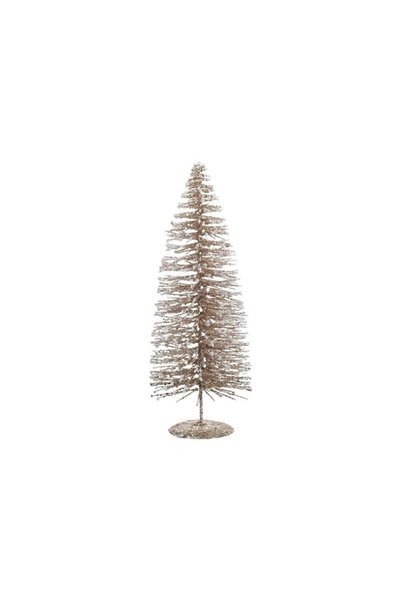 Jumbo Brad Decorativ Metalic de Craciun Bej Auriu Glitter Ø13x37cm