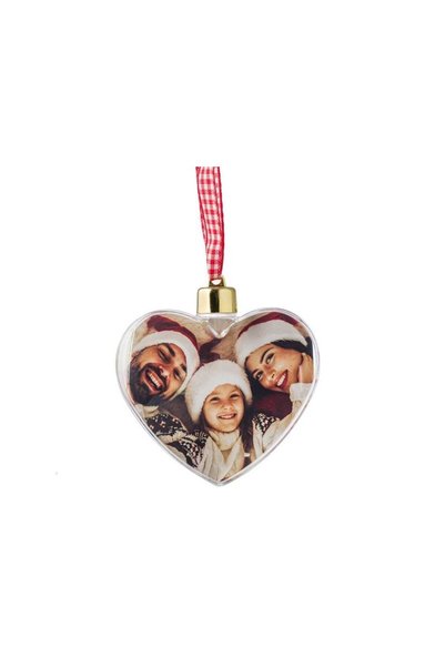 Jumbo Ornament Brad de Craciun Inima Transparenta pentru Poza 8cm