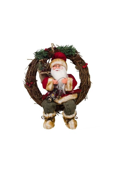 Jumbo Decoratiune de Lemn Coronita Mos Craciun 34 cm