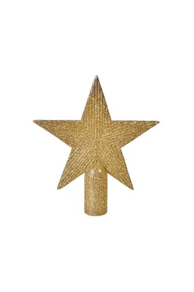 Jumbo Varf pentru Brad Stea Aurie cu Glitter 15cm