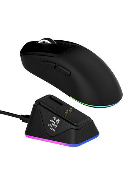 Generic ماوس ألعاب لاسلكي NEX Lite مع شاشات ومنصة شحن RGB