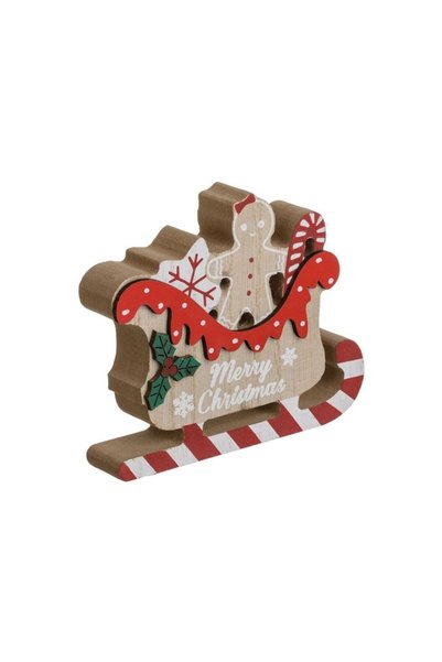 Jumbo Sanie Decorativa de Craciun cu Figurina Om de Turta Dulce & Acadele 11cm