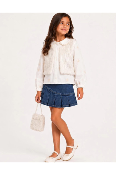 ministok Nora Girl's 4-Piece Set: Vest, Shirt, Skirt, Bag