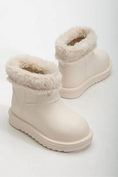 İA İLERİADIM Waterproof Winter Children's Boots with Fur Inside, Non-Slip Sol...