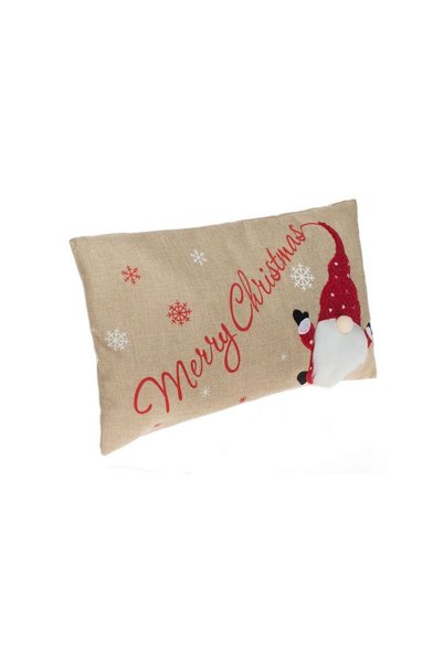 Jumbo Perna Decorativa de Craciun Bej Gnome cu Barba Alba 50x35cm
