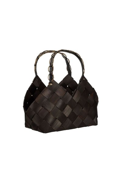 Jumbo Cos Decorativ de Bucatarie Maro cu Manere 37x24x39cm